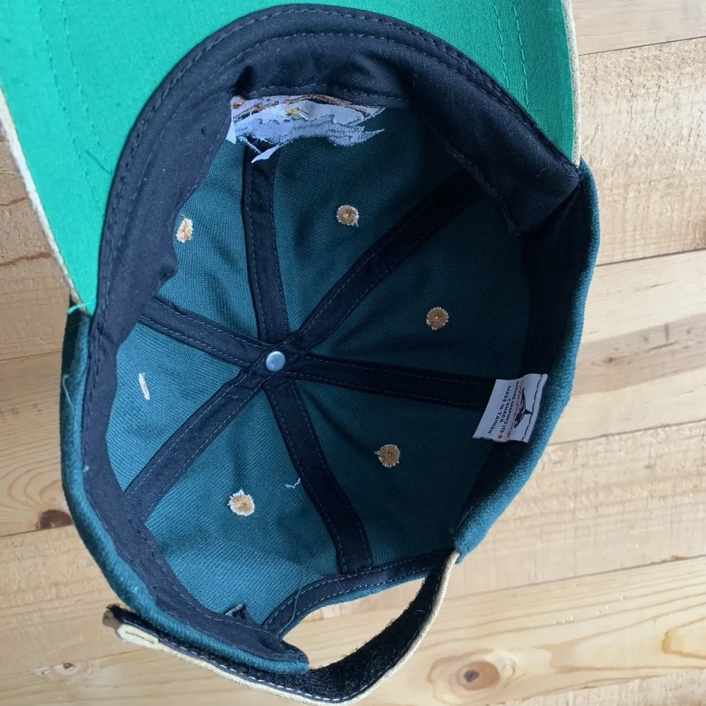 VTG Harlequin‎ Embroidered Canada Hat Eagle Mountains Outdoor Green Adjustable